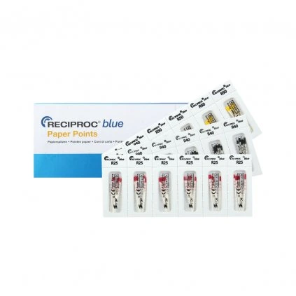 Pontas/Cones de Papel para R25 (180 un) - Reciproc Blue VDW - Nuncifarma