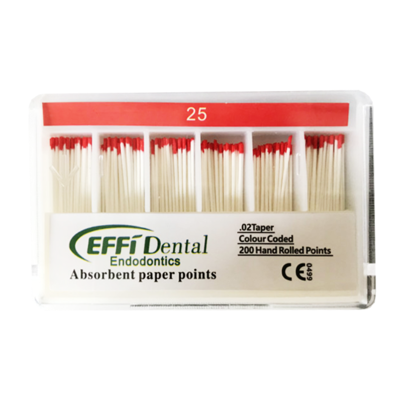 Pontas/Cones de Papel Absorventes Nº 50 (200 un) - EFFI DENTAL - Nuncifarma
